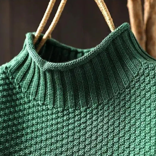 Matilda Women Oversized High Neck Knit Jumper, colour: Green