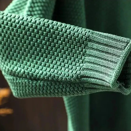 Matilda Women Oversized High Neck Knit Jumper, colour: Green