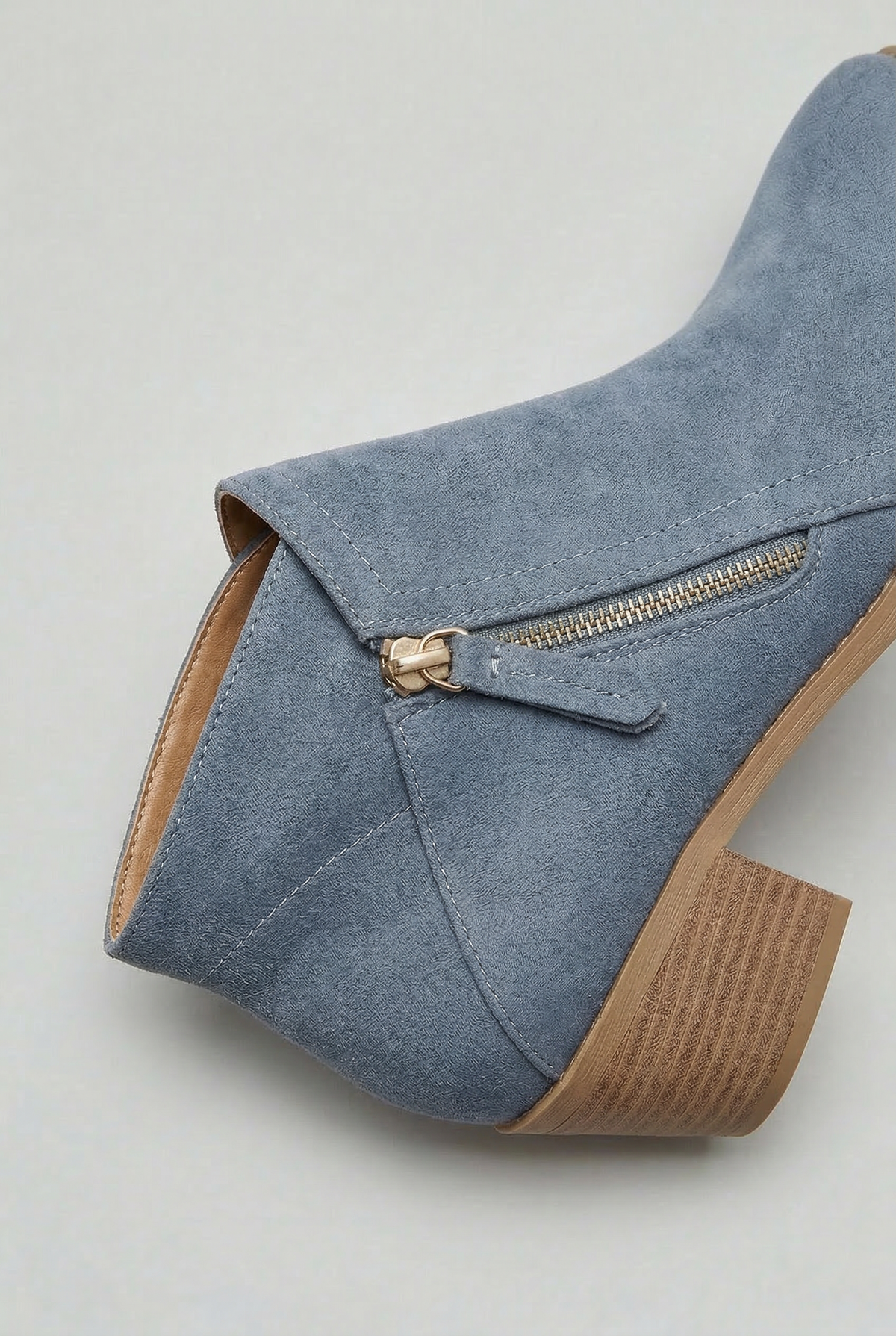 Grace Women Side Zip Block Heel Ankle Boots, colour: Blue