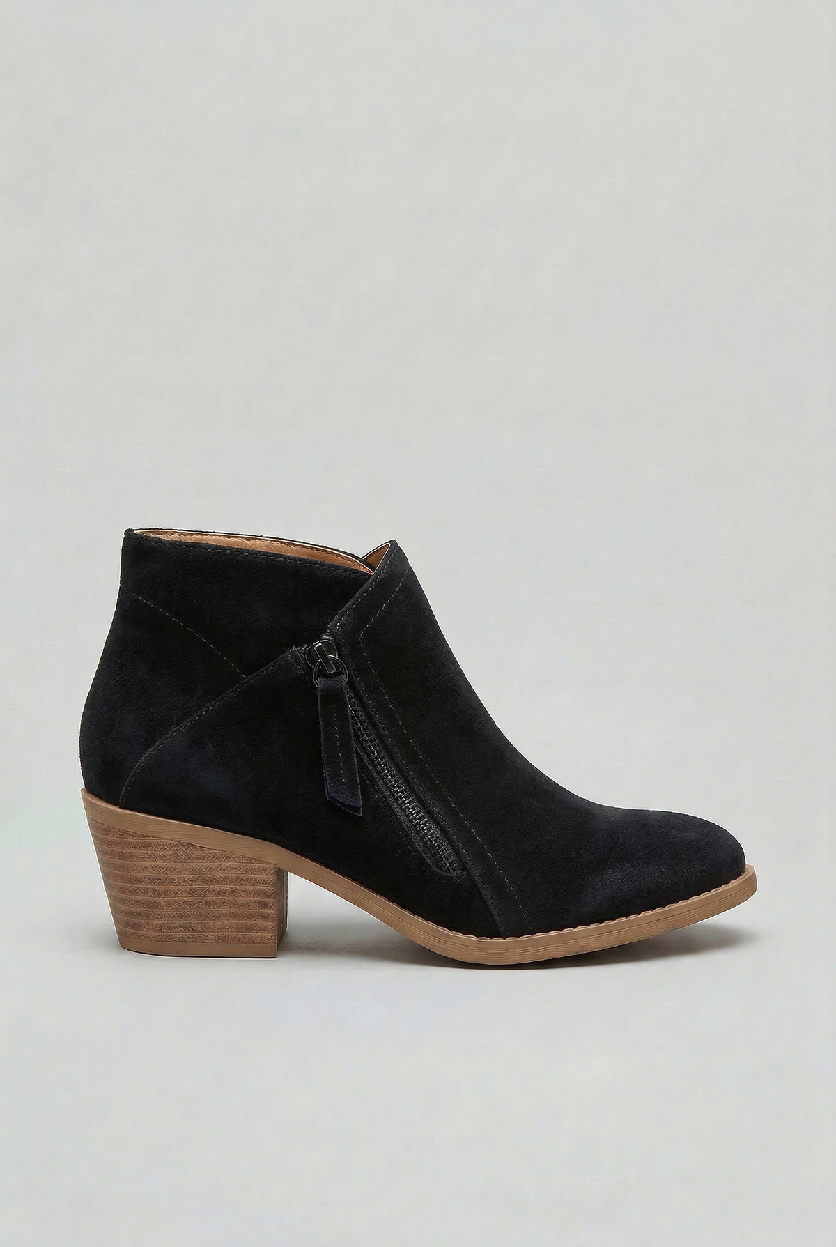 Grace Women Side Zip Block Heel Ankle Boots, colour: Black
