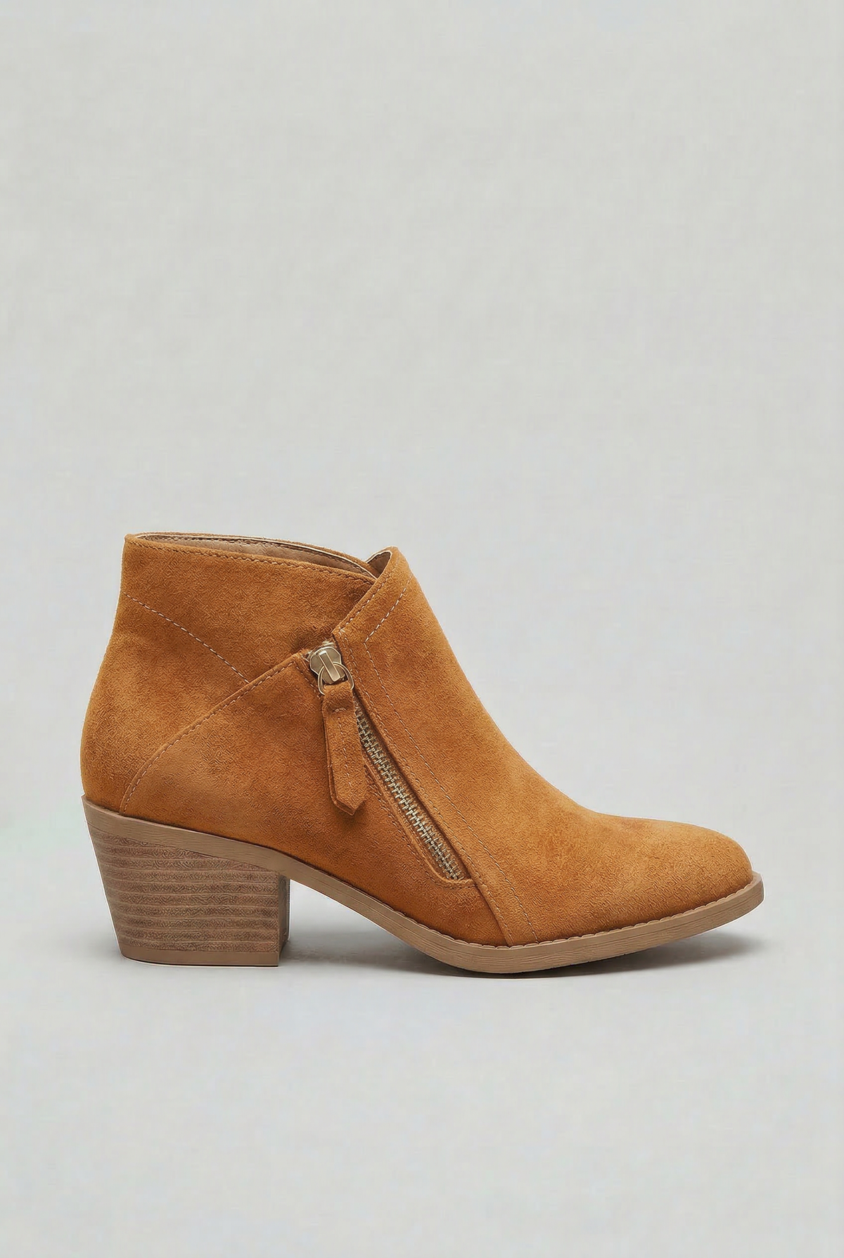 Grace Women Side Zip Block Heel Ankle Boots, colour: Orange