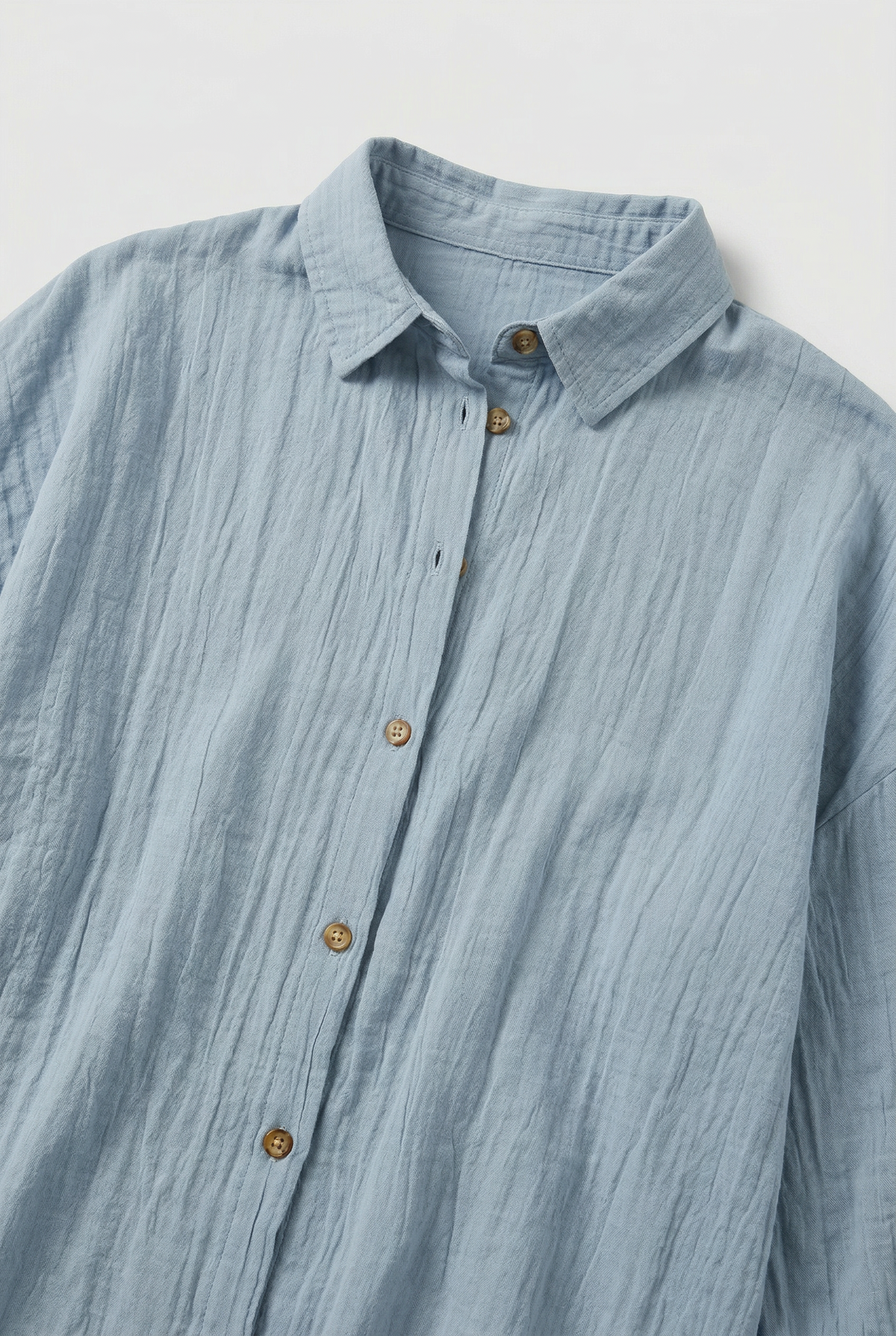 Emily Women Relaxed Button Up Long Sleeve Shirt, colour: Blue