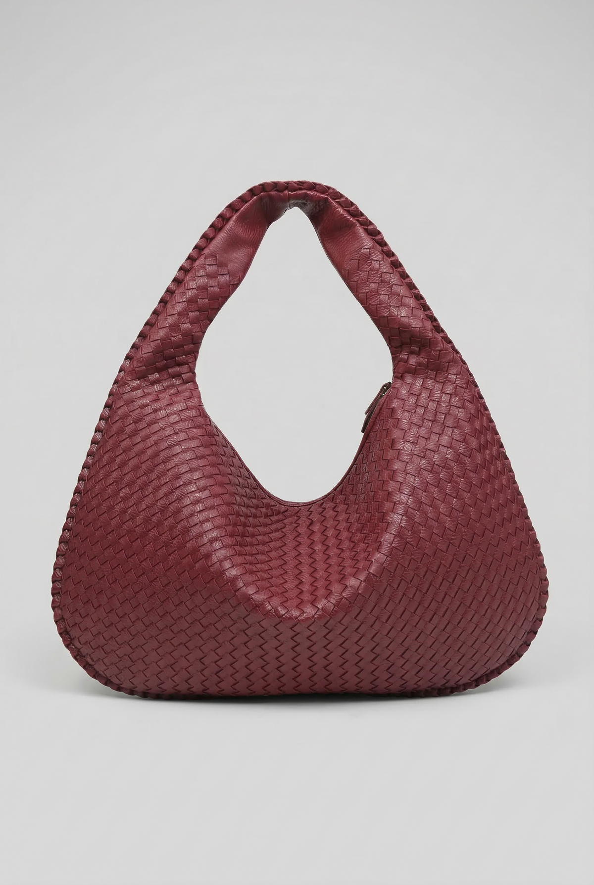 Harriet Women Large Woven Hobo Bag, colour: Burgundy