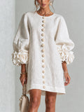 Florence | Women Rose Cuff Long Sleeve Mini Dress