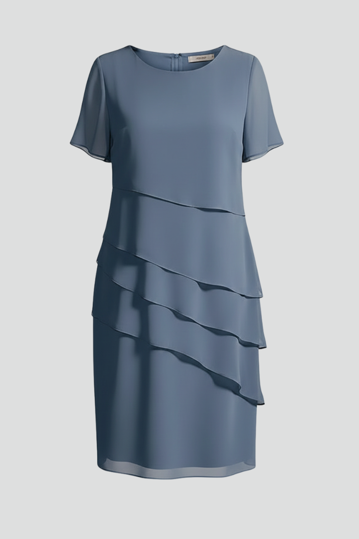 Alice Women Layered Front Short Sleeve Dress