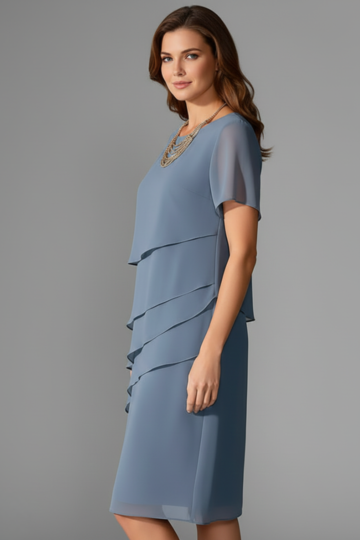 Alice Women Layered Front Short Sleeve Dress