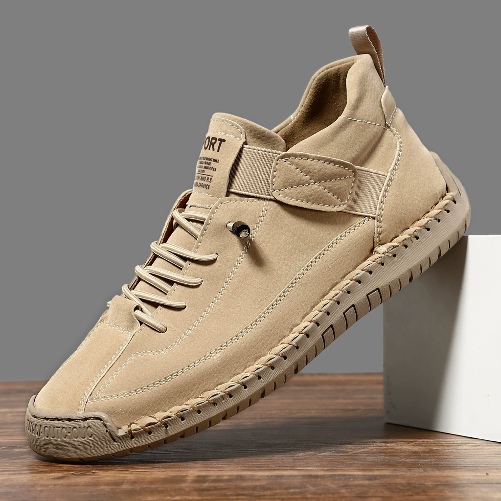 Billie Women Stitched Lace Up Sneakers with Strap, colour: Beige
