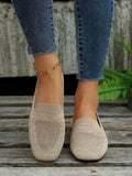 Daisy Women Knit Slip On Flats, colour: Beige