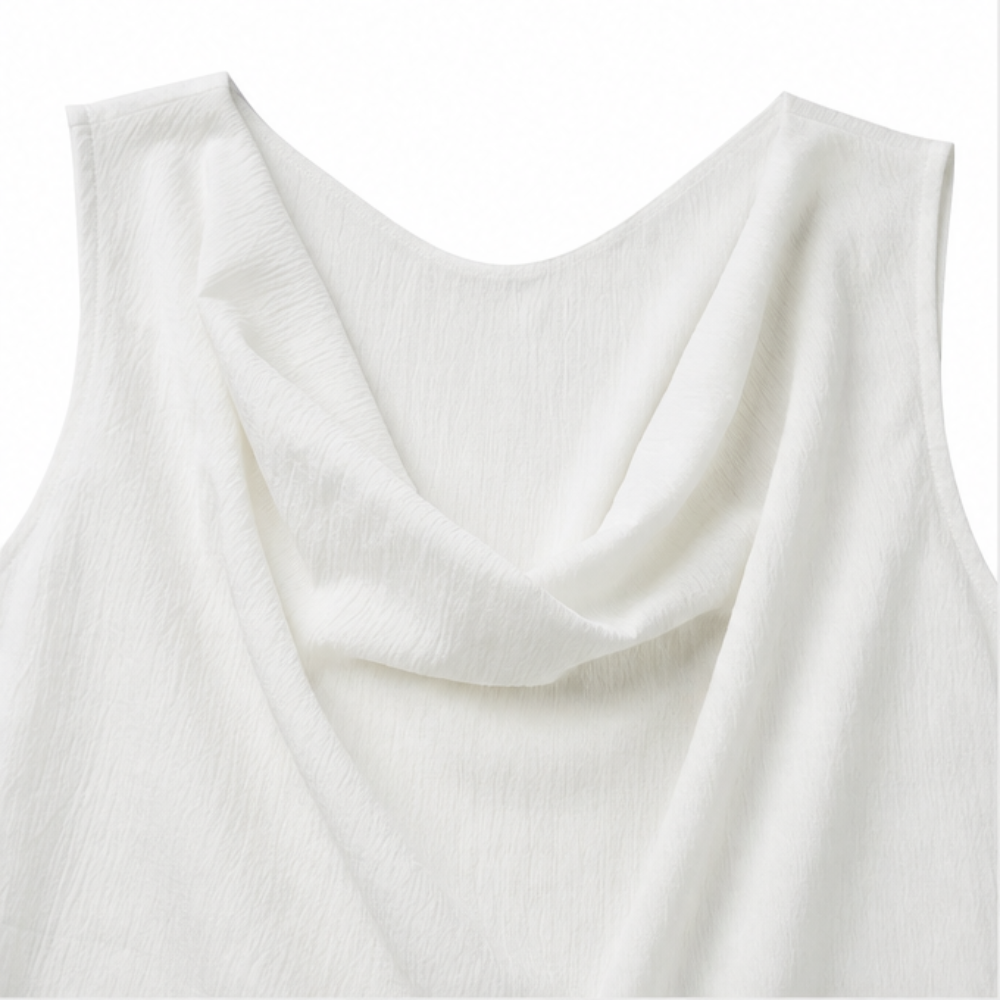 Ella Women Cowl Neck Sleeveless Mini Shift Dress
