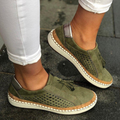 Hazel Women Perforated Slip On Sneakers, colour: Green