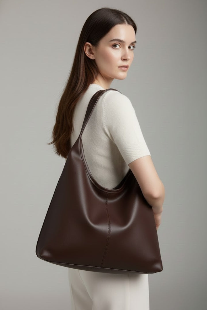 Heidi Women Slouchy Faux Leather Hobo Bag, colour: Coffee