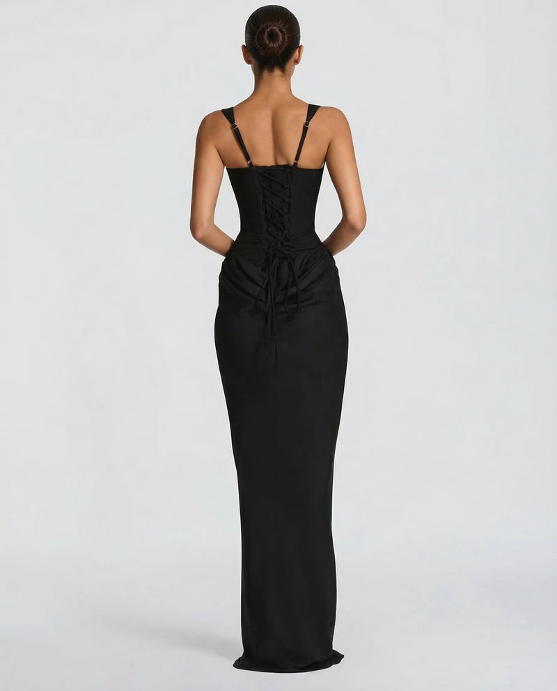 Ivy Women Square Neck Corset Style Maxi Dress