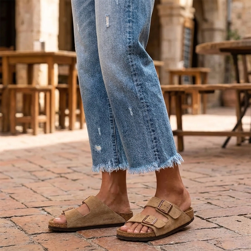 Jasmine Women Frayed Hem Cropped Straight Leg Jeans, colour: Classic Blue