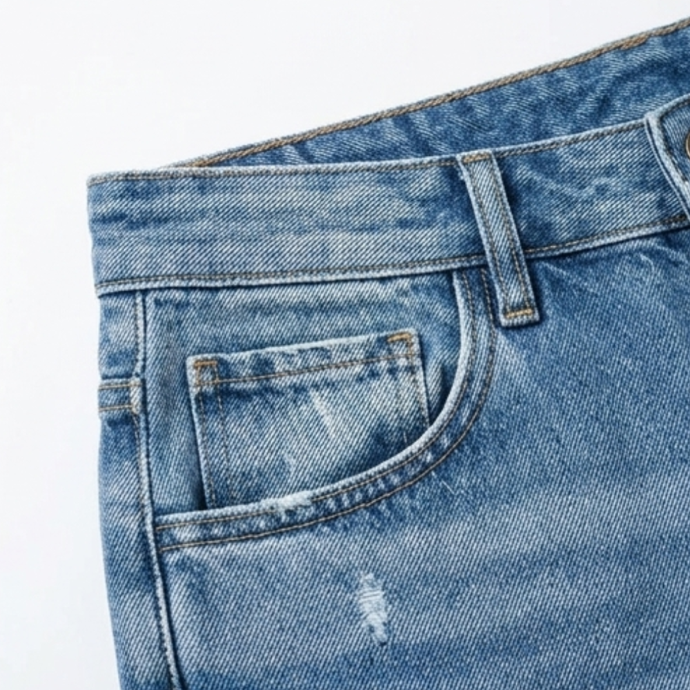 Jasmine Women Frayed Hem Cropped Straight Leg Jeans, colour: Classic Blue