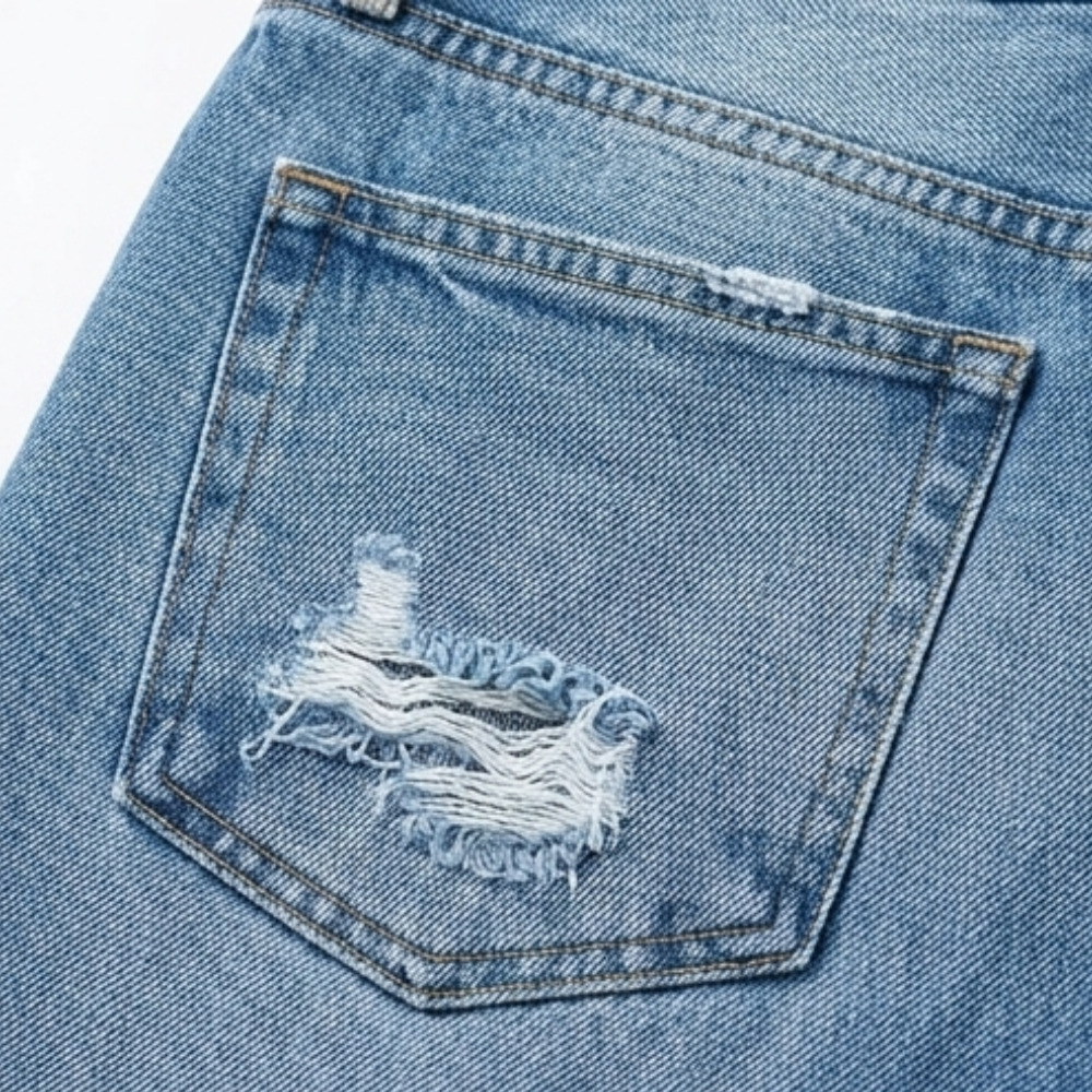 Jasmine Women Frayed Hem Cropped Straight Leg Jeans, colour: Classic Blue