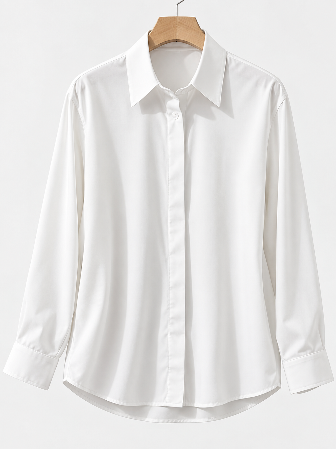 Verity Women Concealed Button Long Sleeve Shirt, colour: White