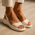 Mia Women Open Toe Slingback Platform Sandals, colour: White