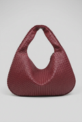 Pippa Women Woven Hobo Shoulder Bag, colour: Burgundy