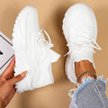 Ruby Women Chunky Lace Up Sneakers, colour: White