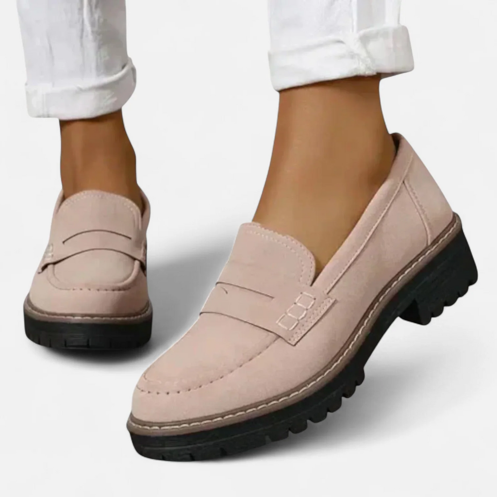 Tilly Women Chunky Lug Sole Penny Loafers, colour: Khaki