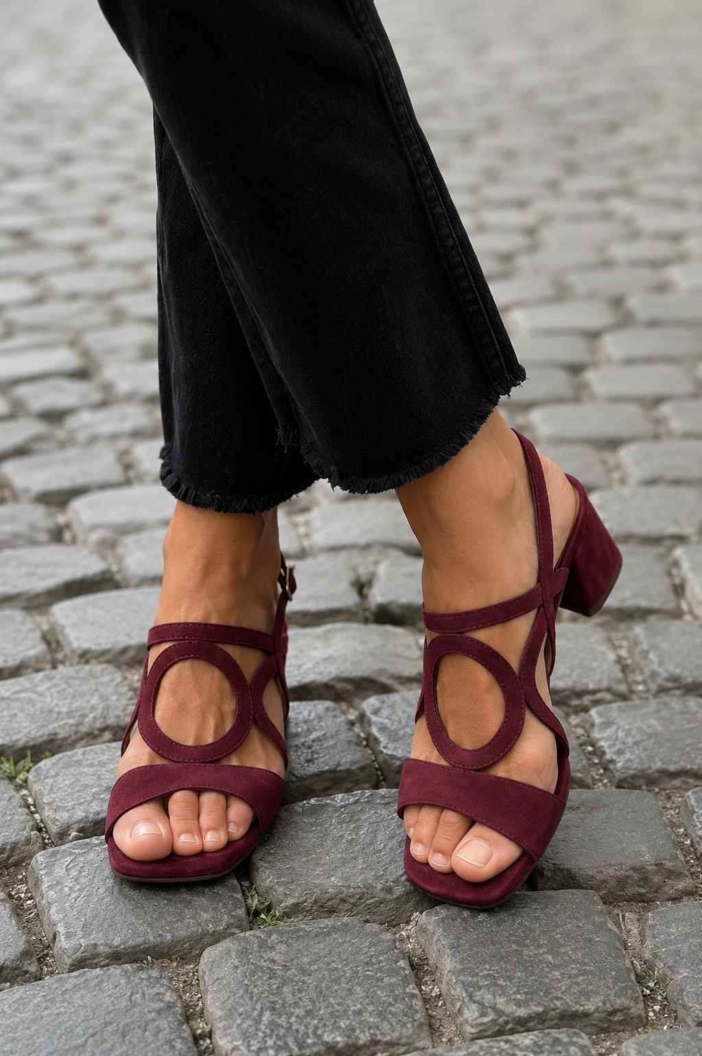 Zoe Women Cutout Block Heel Strappy Sandals
